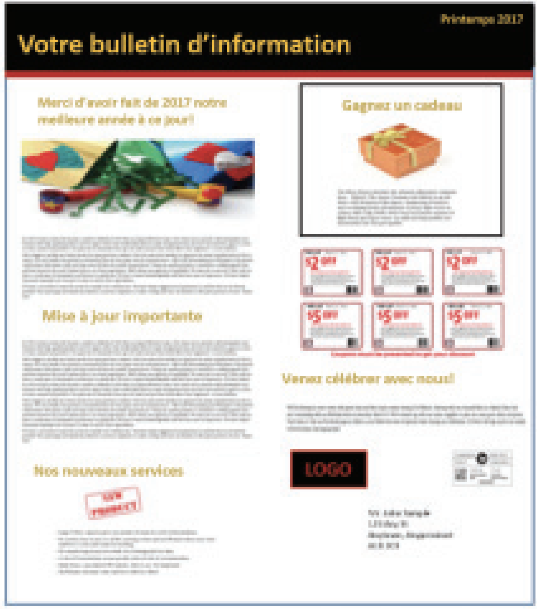 Exemple de bulletin promotionnel